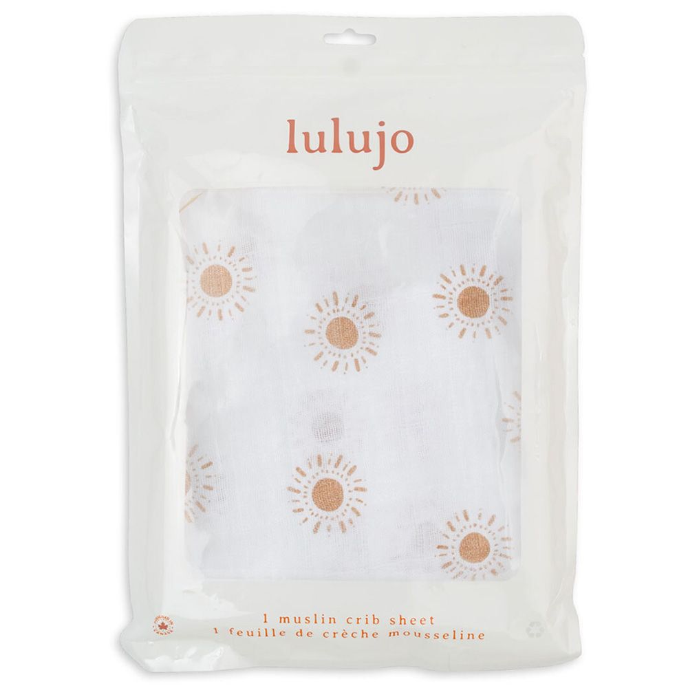 Lulujo - Muslin Crib Sheet 135 x 70 cm - Suns