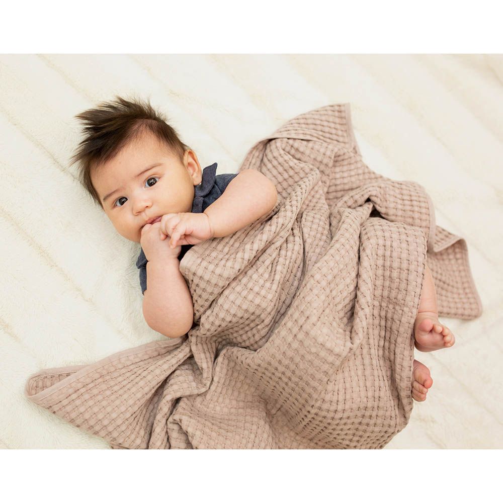 Lulujo - Waffle Blanket 100 x 80 cm - Sand