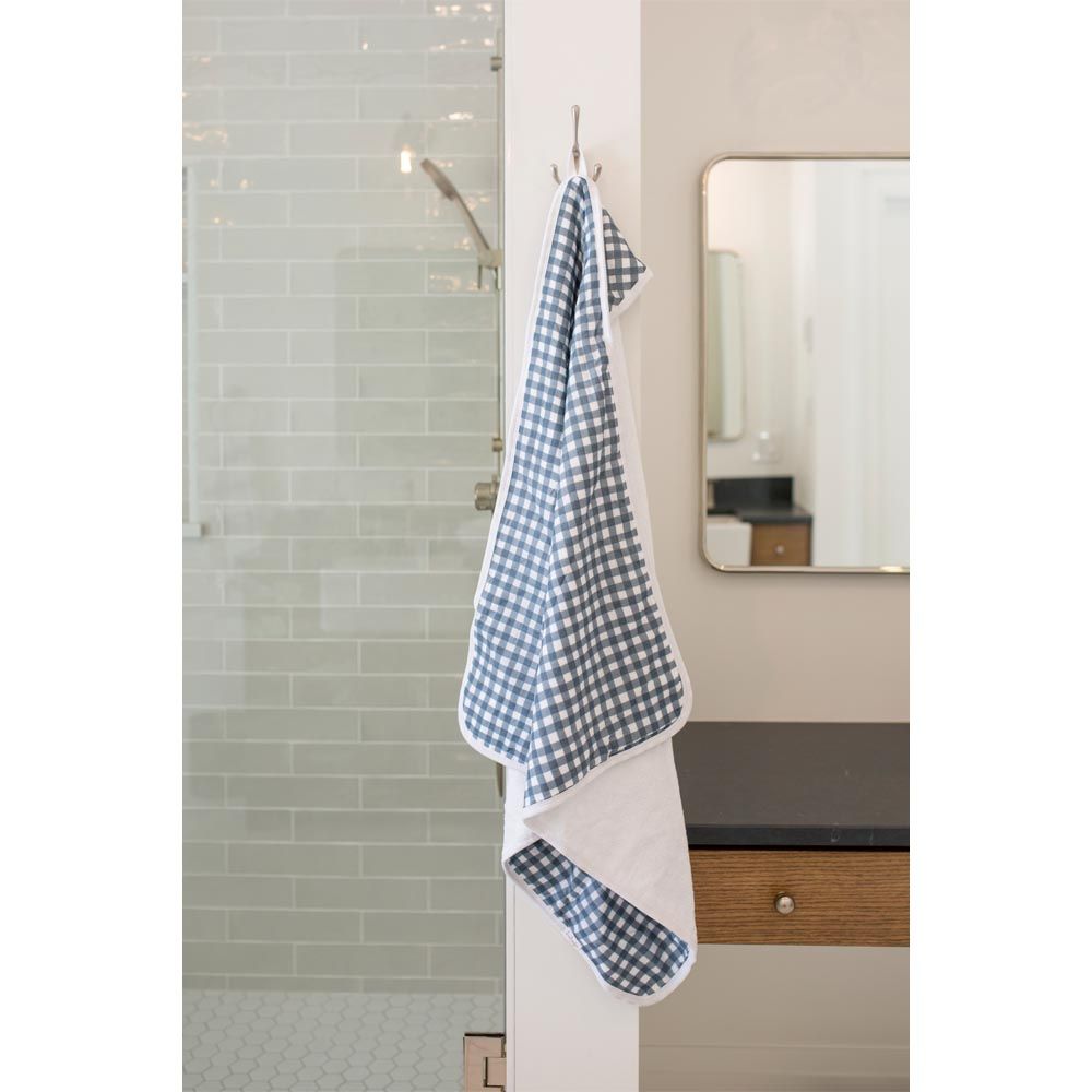 Lulujo - Hooded Towel - Navy Gingham