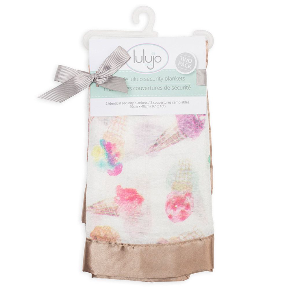 Lulujo - Muslin Bamboo Security Blankets - Ice Cream