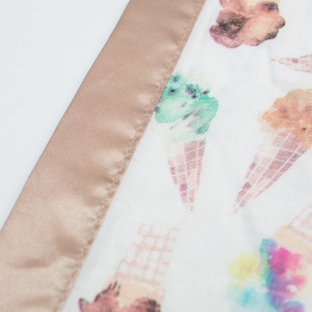 Lulujo - Muslin Bamboo Security Blankets - Ice Cream