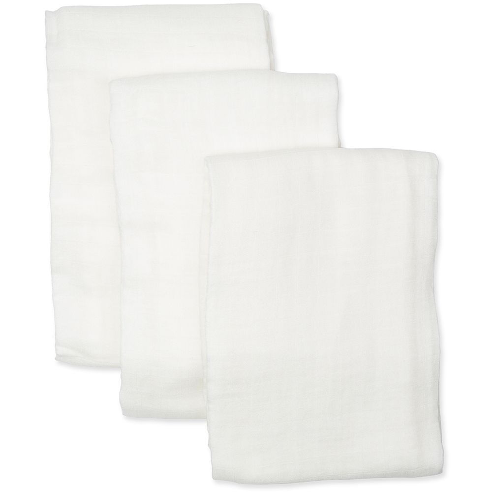 Lulujo - 3pc-Set - Bamboo Swaddles - White