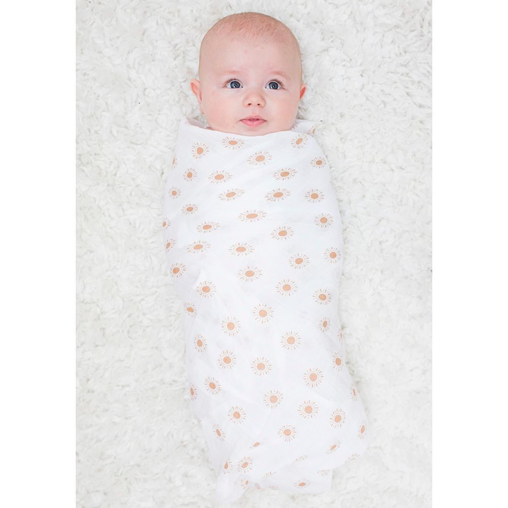 Lulujo - Cotton Swaddles - Pack of 2 - Daisy/Greenery