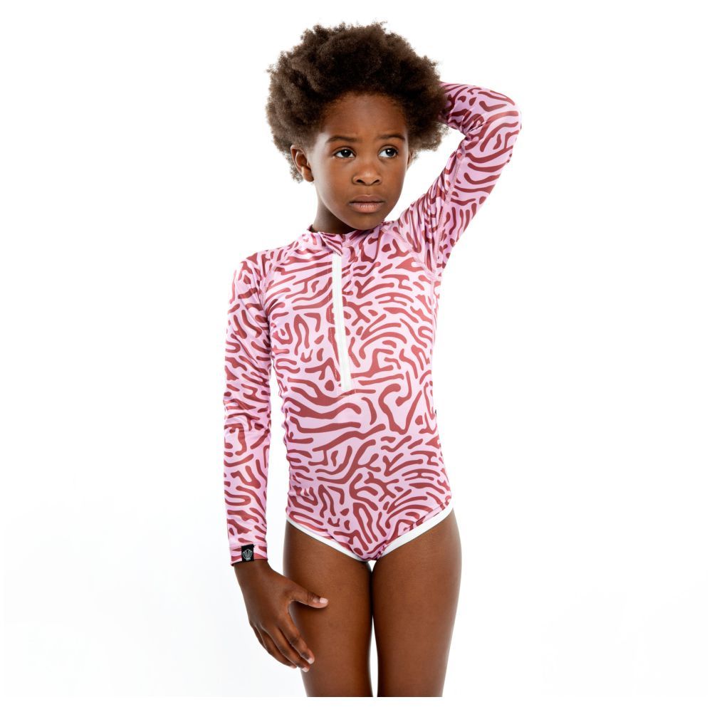 Beach & Bandits - Coral Floral Swimsuit - Long Sleeve