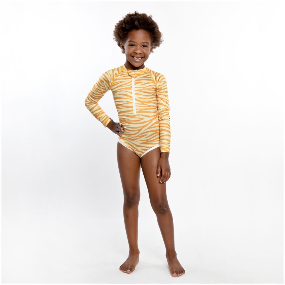 Beach & Bandits - Golden Tiger Swimsuit - Long Sleeve