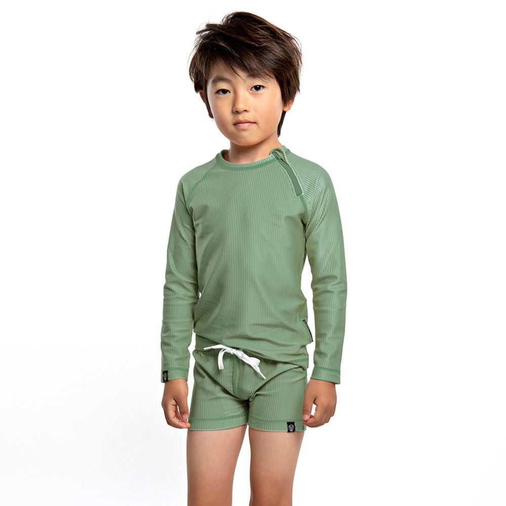 Beach & Bandits - Basil Ribbed Swimshort - Green