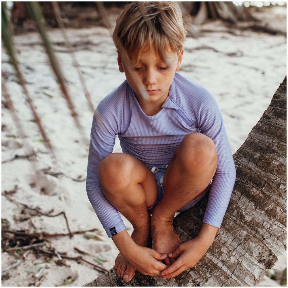 Beach & Bandits - Lavender Ribbed Tee - Long Sleeve