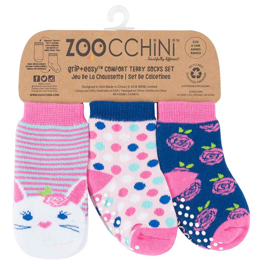 Zoocchini - Baby Terry 3Pcs Sock Set - Bella The Bunny