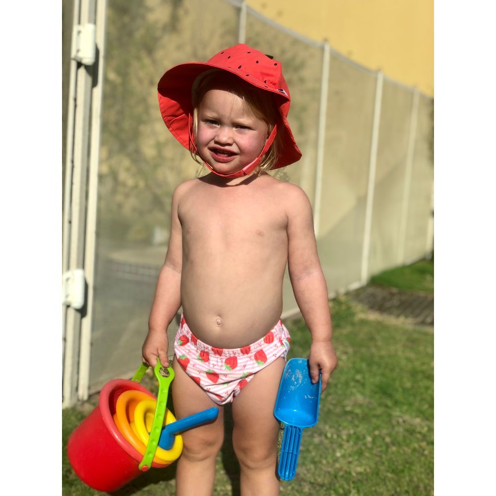 Zoocchini - Baby Swim Diaper & Sun Hat Set - Strawberry