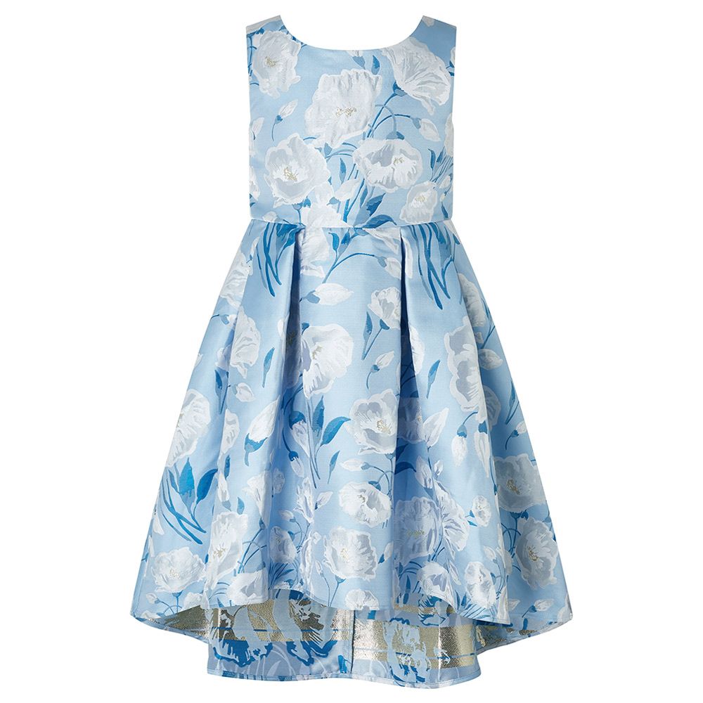 Monsoon - Naya Jacquard High-Low Dress - Blue