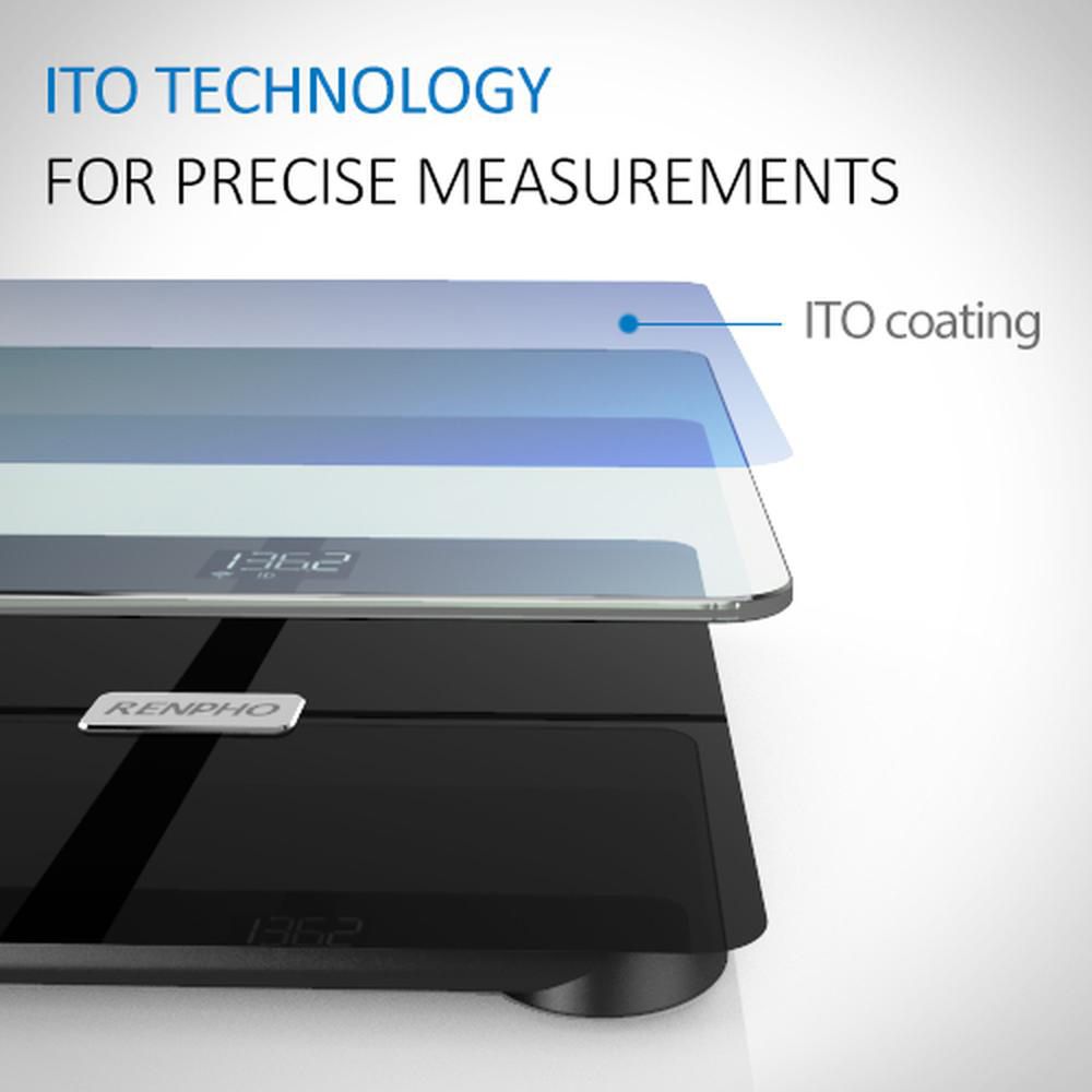 رينفو - ميزان الجسم بلوتوث لاسلكي برميوم - إليس أسباير - أسود