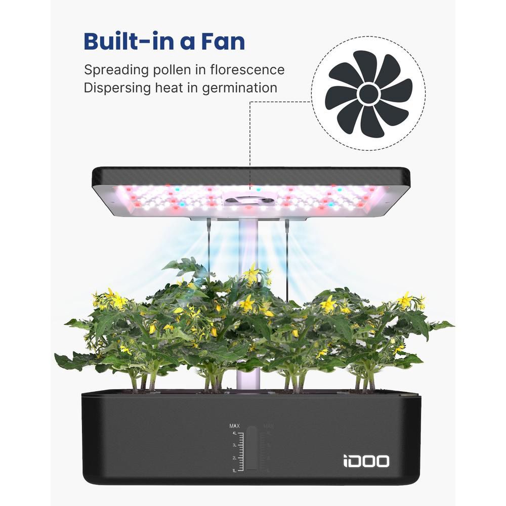 Renpho - Idoo 12 Pods Hydroponics Growing System Kit - Black