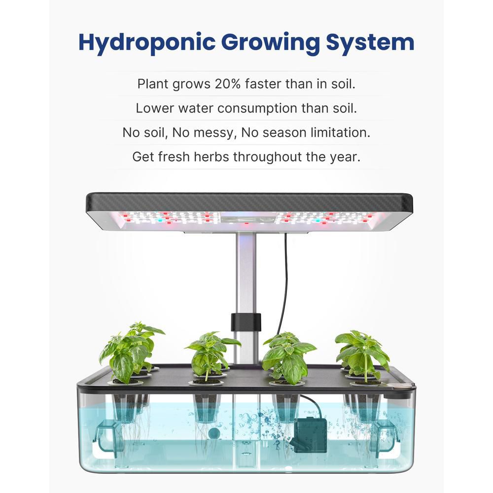 Renpho - Idoo 12 Pods Hydroponics Growing System Kit - Black