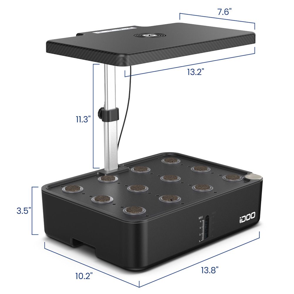 Renpho - Idoo 12 Pods Hydroponics Growing System Kit - Black