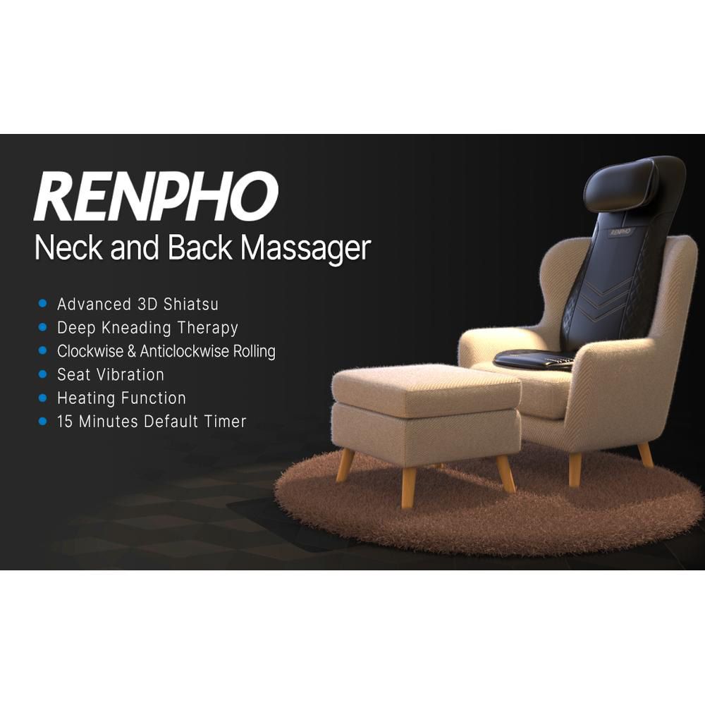 Renpho - Chair Pro Massager For Back - Black