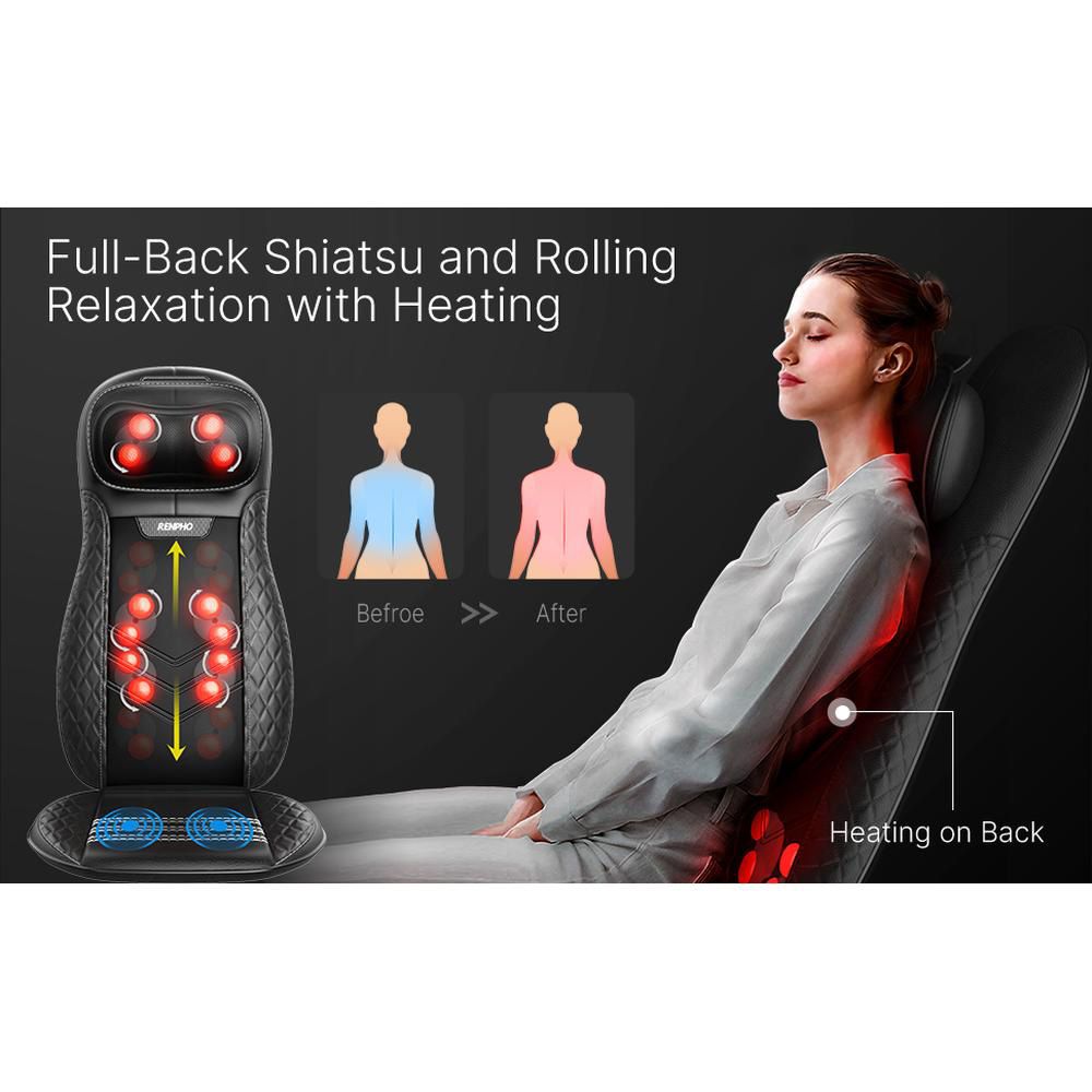 Renpho - Chair Pro Massager For Back - Black