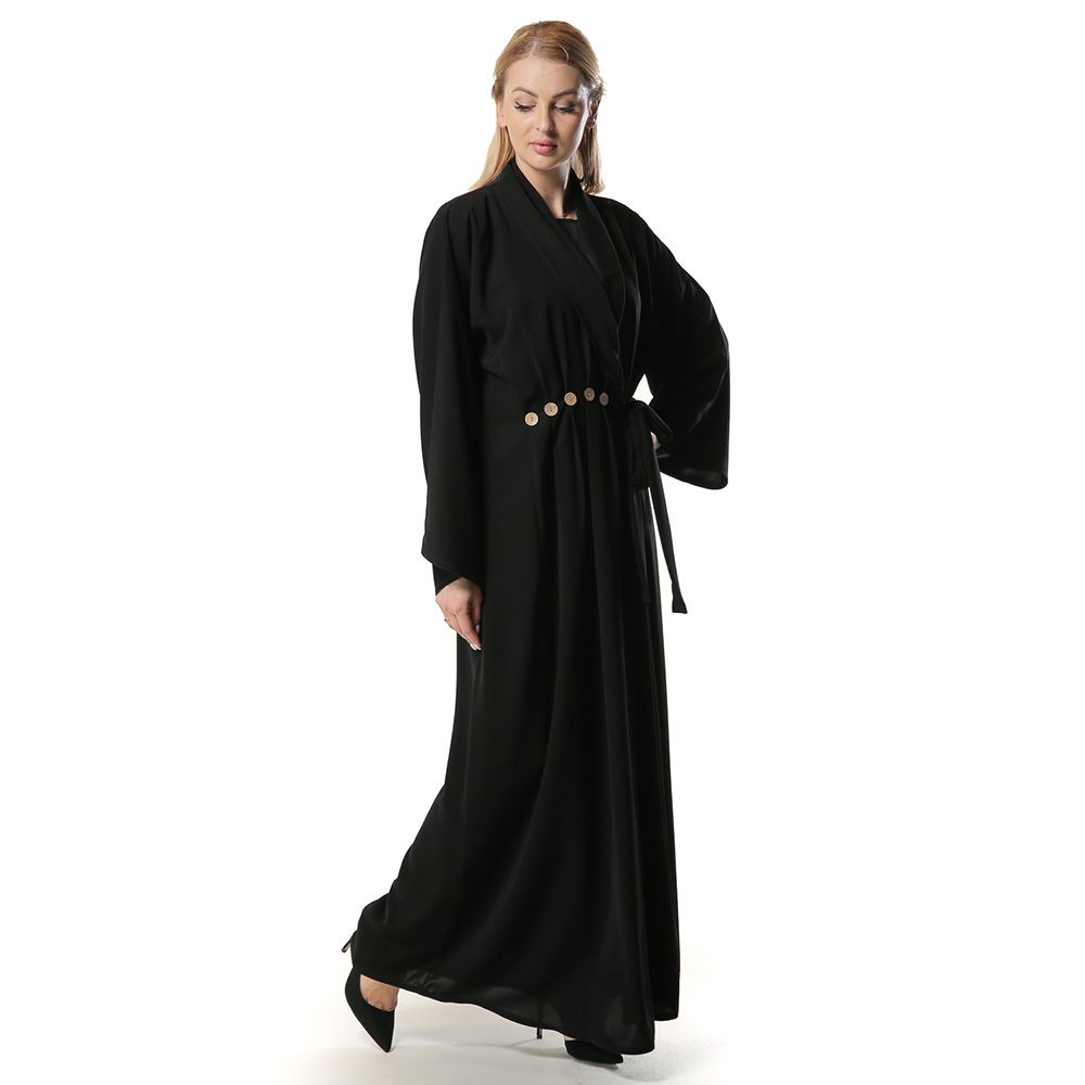 Moi Street - Black Abaya With Button Detailing