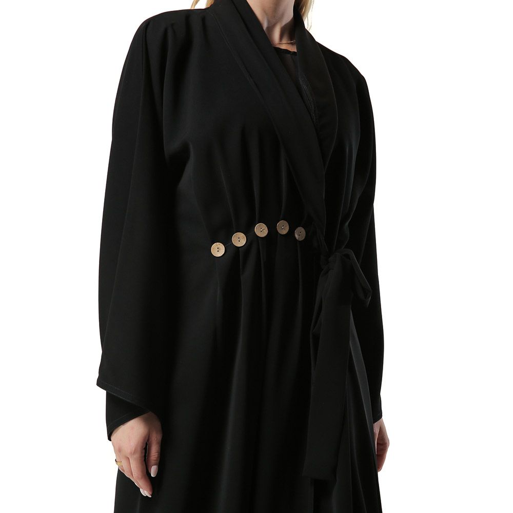 Moi Street - Black Abaya With Button Detailing