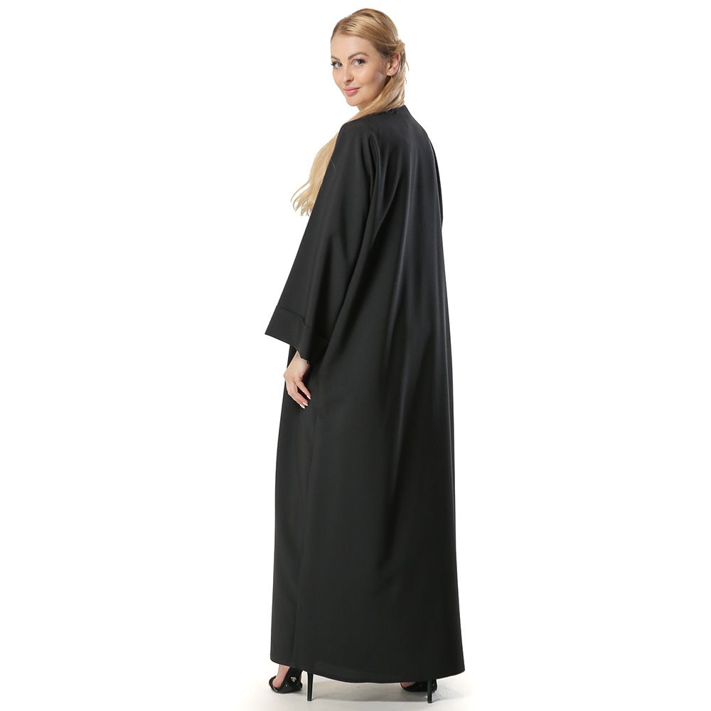 Moi Street - Black Abaya w/ Jacquard Panel