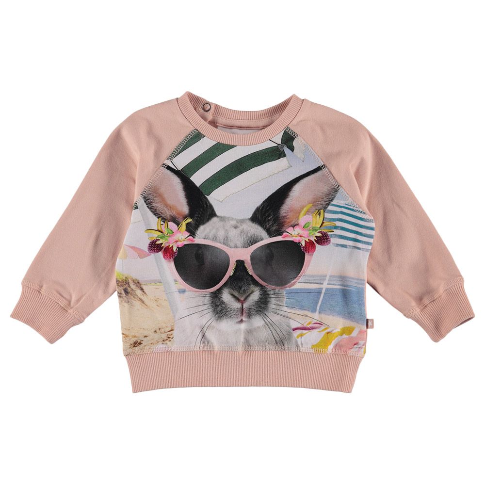 Molo - Elsa Vacation Bunny Sweatshirt - Pink