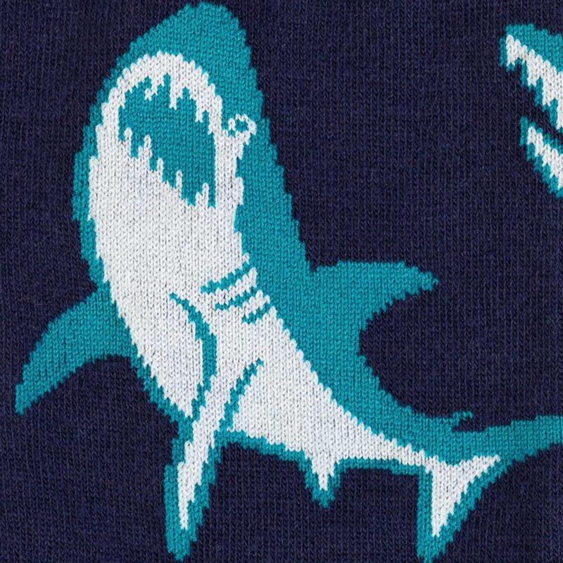 Sock It to Me - Men's Crew: Shark Attack - Blue