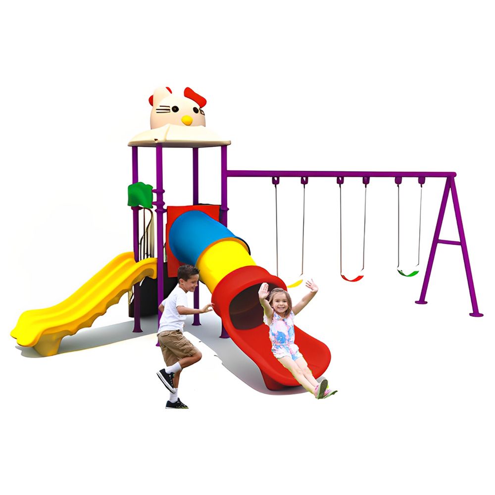 Myts - Outdoor Activity Playcentre w/ Slides & 3 Swings