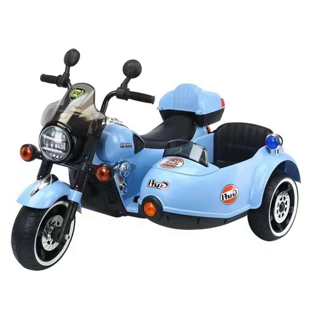 Myts - Electric 2 seater Motorcycle W/ Side Car for Kids - Blue