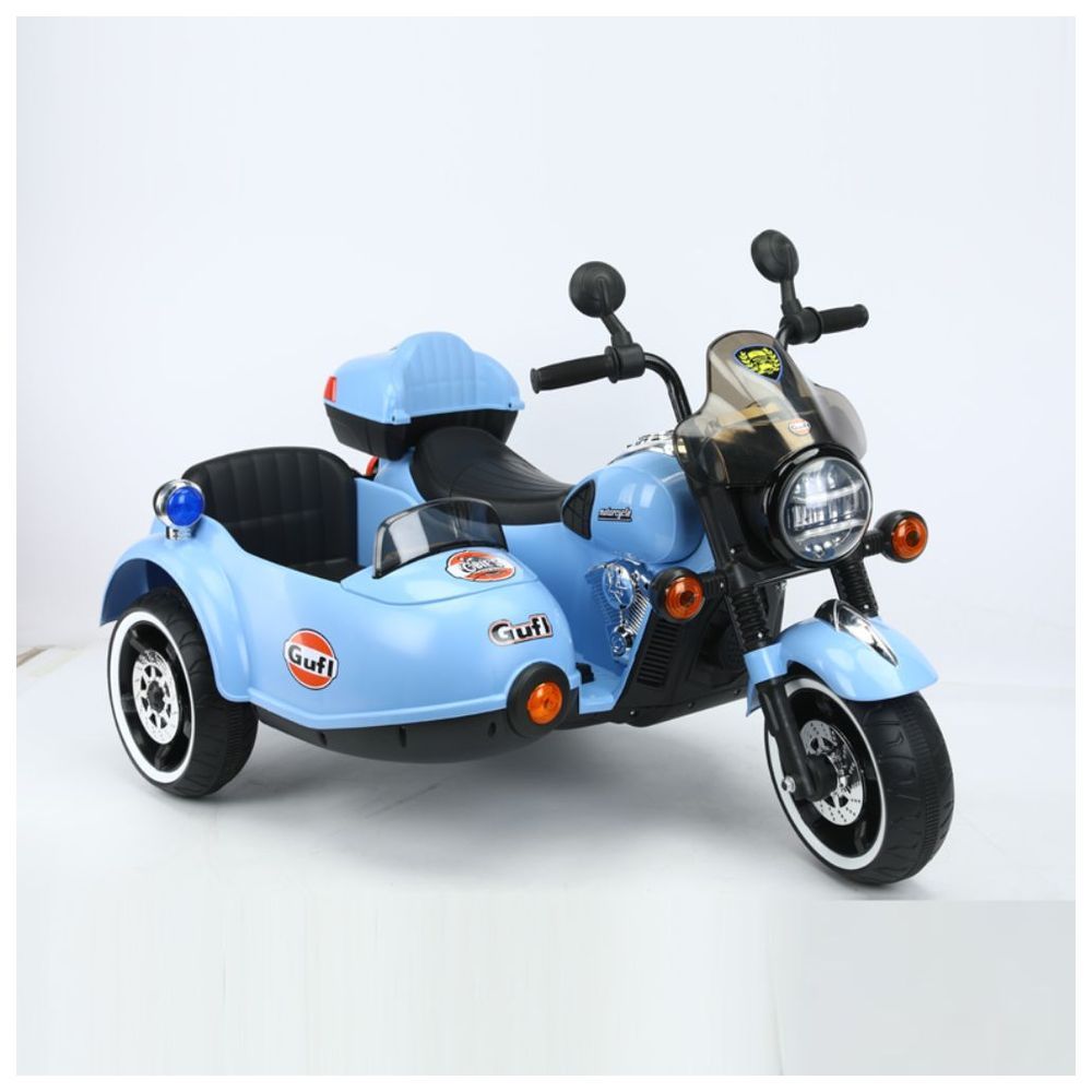 Myts - Electric 2 seater Motorcycle W/ Side Car for Kids - Blue