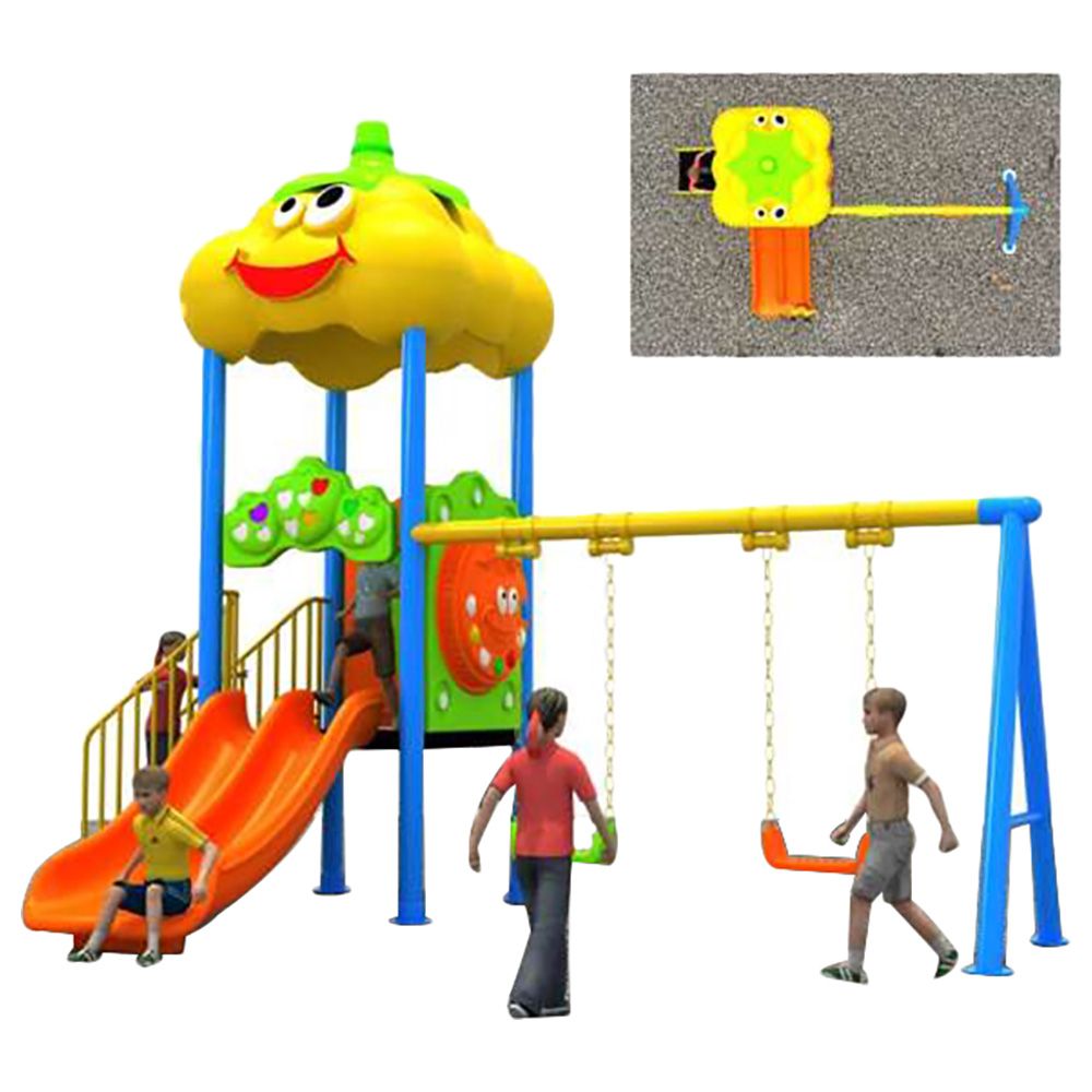 Myts - Mega Yellow Fellow Kids Slide And Swings