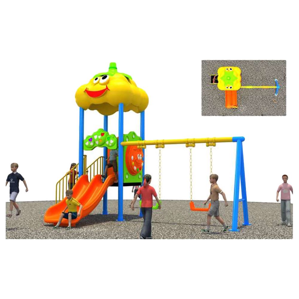 Myts - Mega Yellow Fellow Kids Slide And Swings