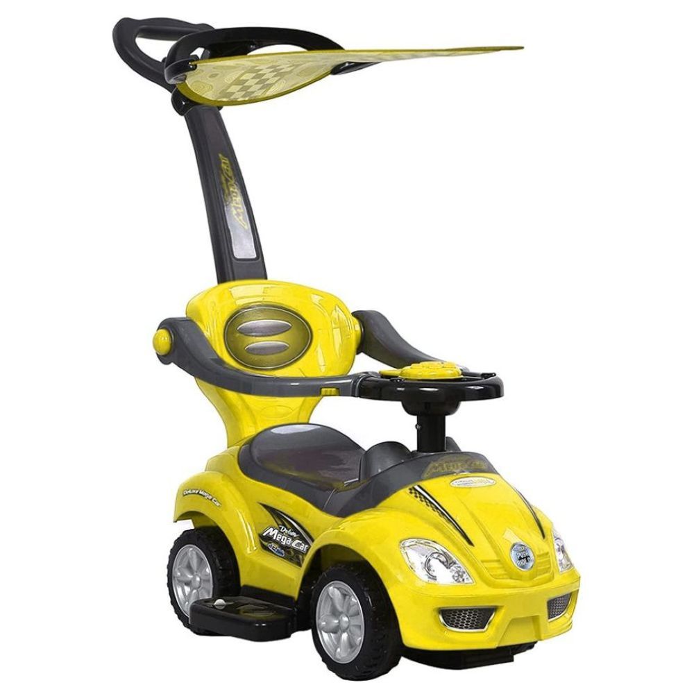 Myts - Canopy 3-In-1 Ride On Push Car W/ Sun Visor - Yellow