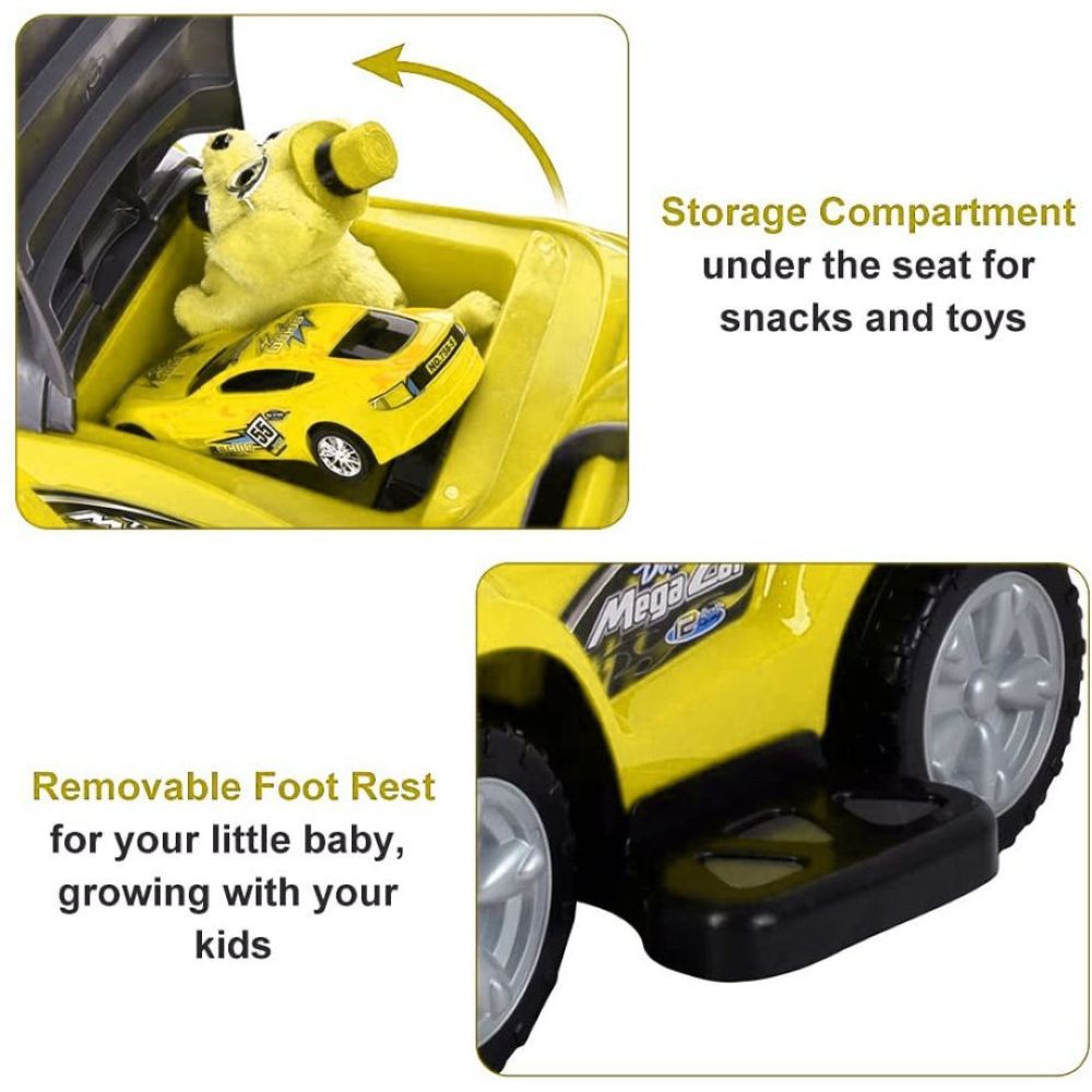 Myts - Canopy 3-In-1 Ride On Push Car W/ Sun Visor - Yellow