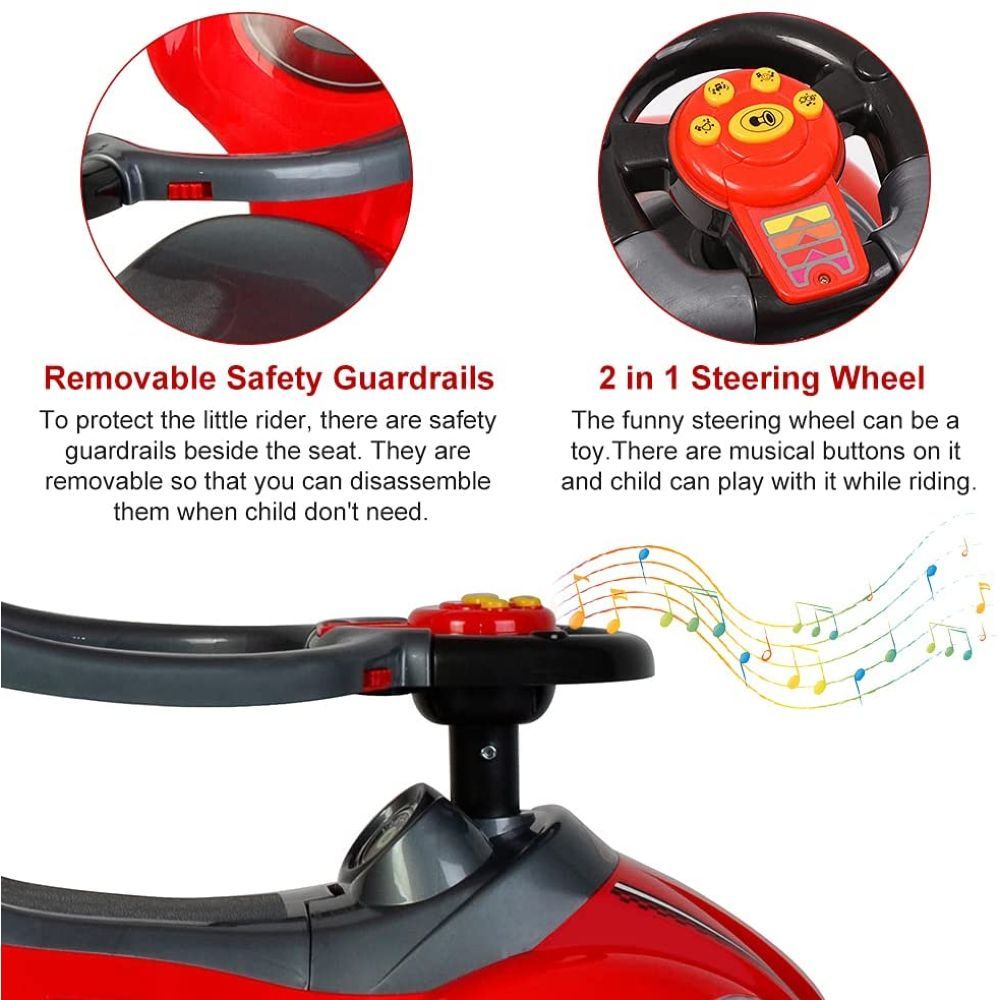 Myts - Canopy 3-In-1 Ride On Push Car W/ Sun Visor - Red