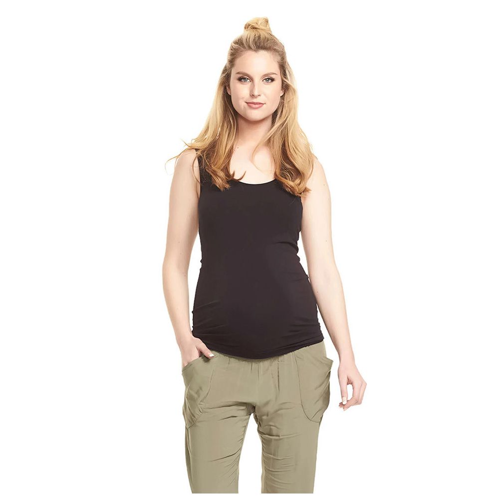 Mums & Bumps - Soon Seamless Maternity Top - Black