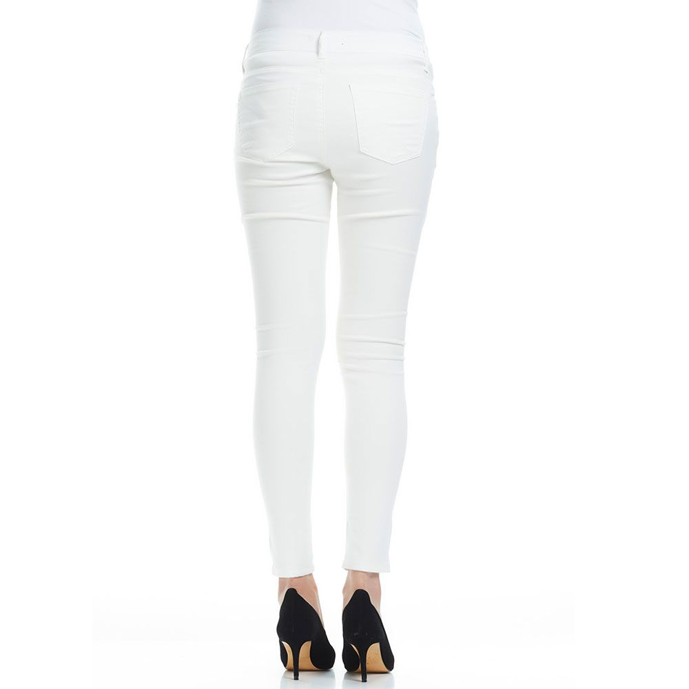 Mums & Bumps -Soon Distressed Maternity Denim - White