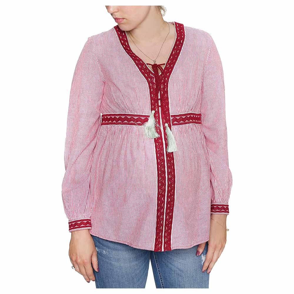 Mums & Bumps Mara Mea Maternity Embroidery Blouse - Stripes