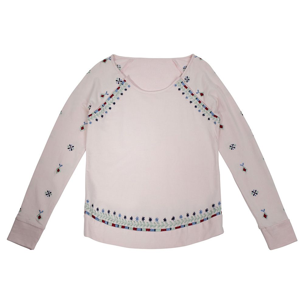 Mums & Bumps Mara Mea Maternity Embroidered Blouse - Pink