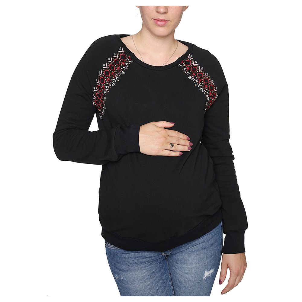 Mums & Bumps - Mara Mea Maternity & Nursing Blouse - Black