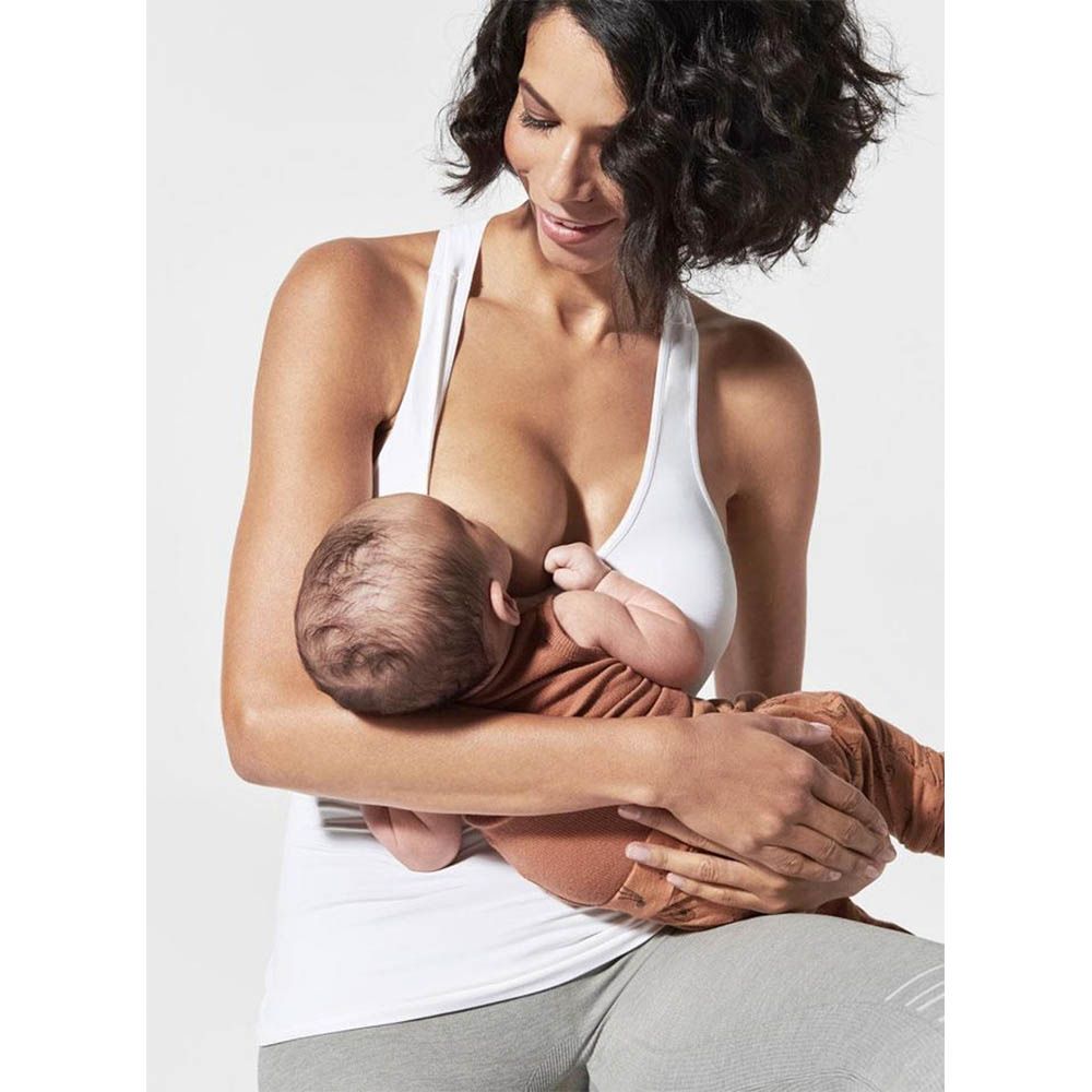 Mums & Bumps - Blanqi Racerback Nursing Tank - White