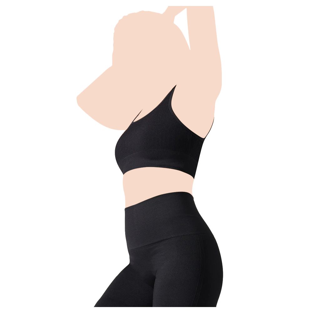 Mums & Bumps - Blanqi Everyday Ribbed Seamless Bralette - Black