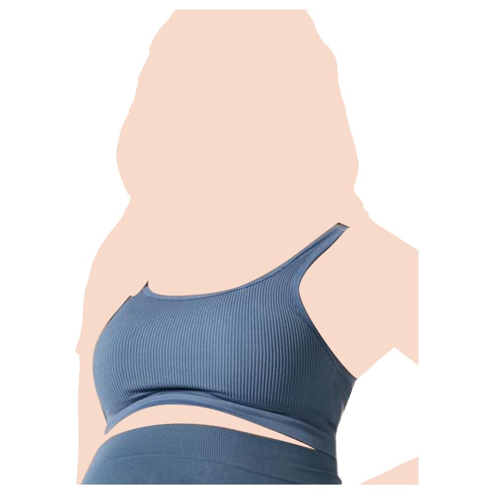 Mums & Bumps - Blanqi Everyday Ribbed Seamless Bralette - Oil Blue