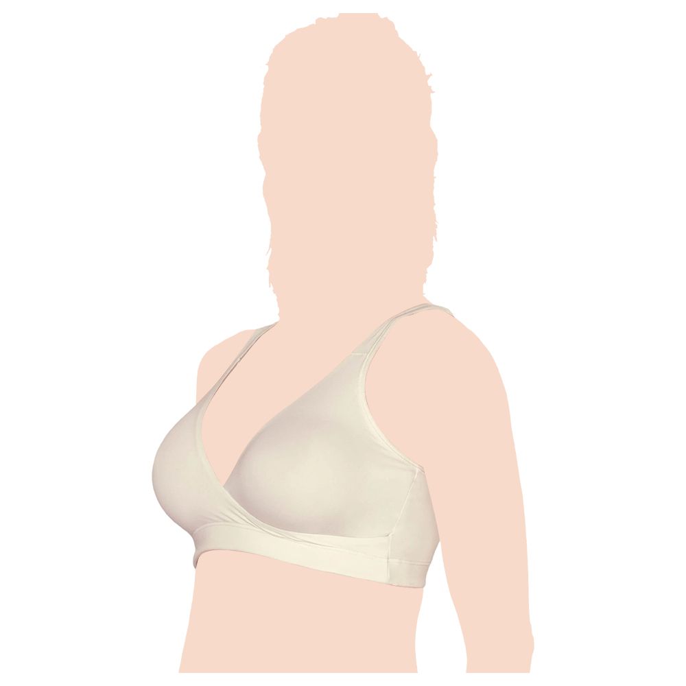 Mums & Bumps - Leonisa Supersoft Crossover Nursing Sleep Bra - Ivory