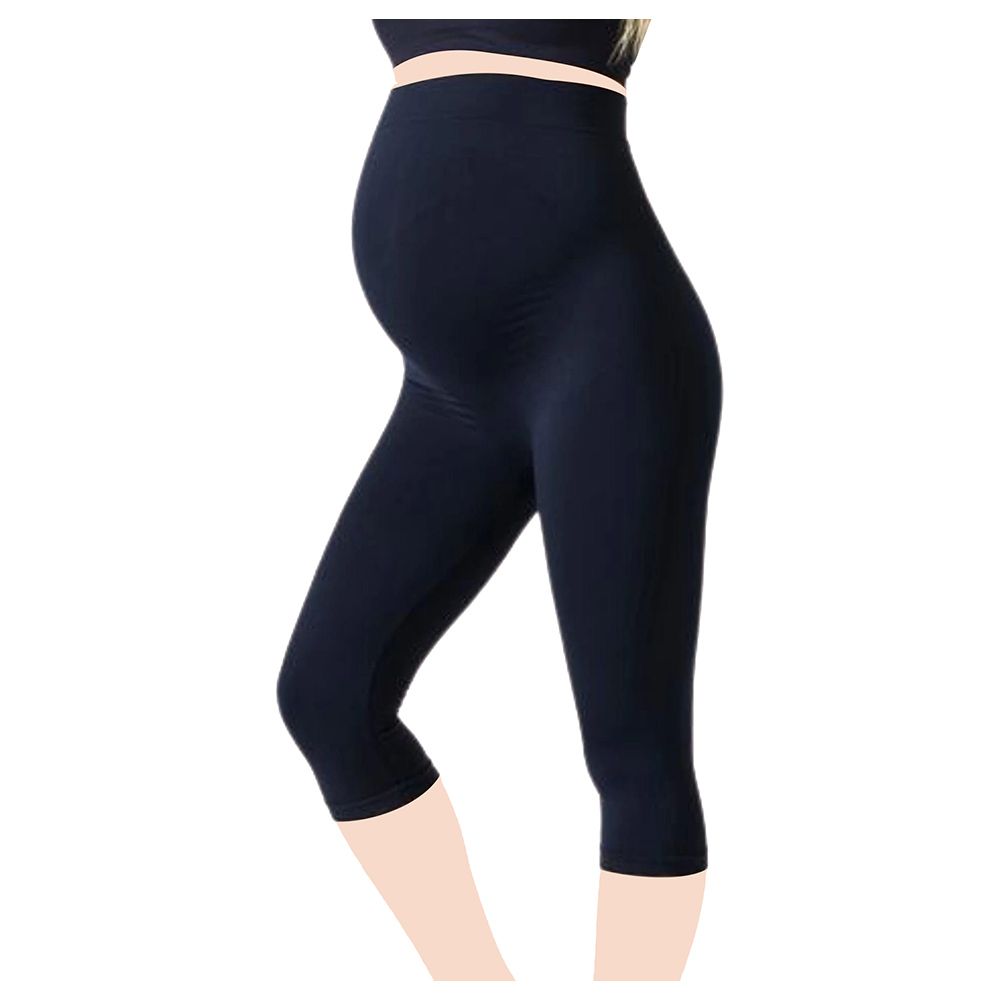 Mums & Bumps - Blanqi Maternity Belly Support Crop Legging - Navy