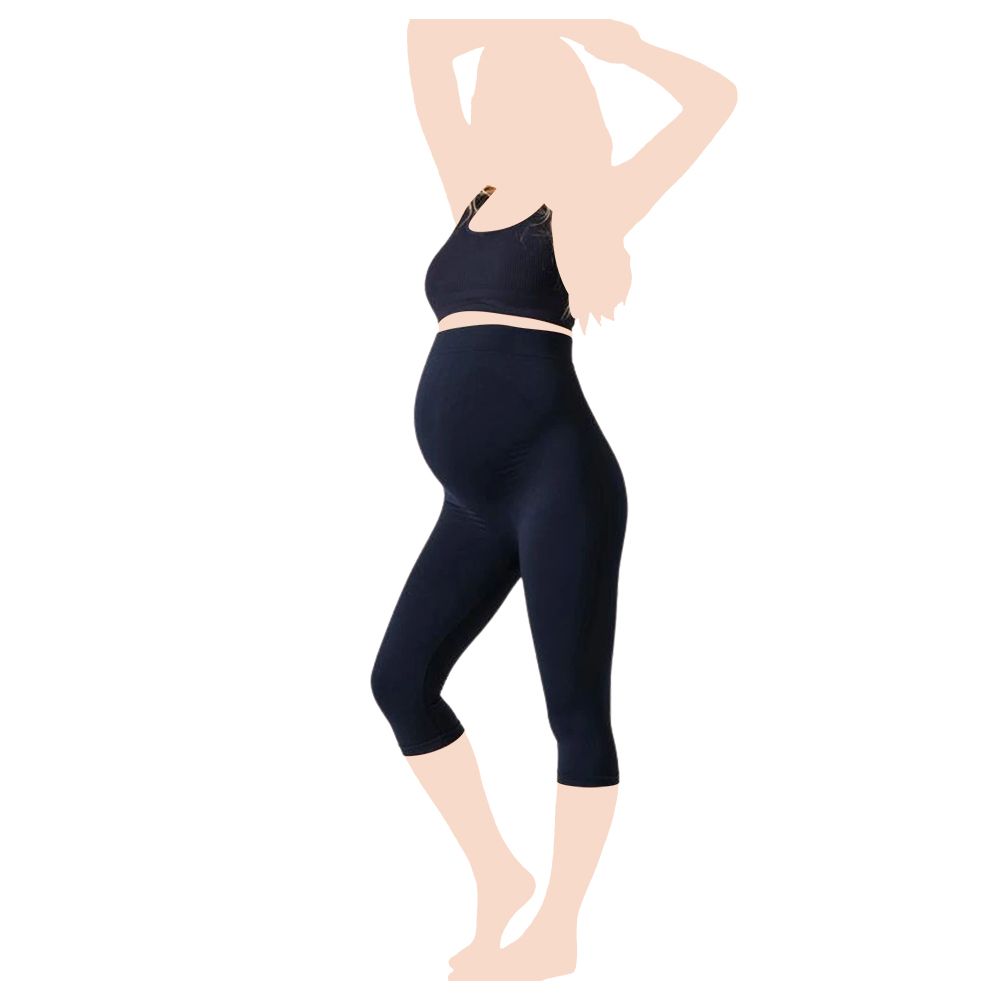 Mums & Bumps - Blanqi Maternity Belly Support Crop Legging - Navy