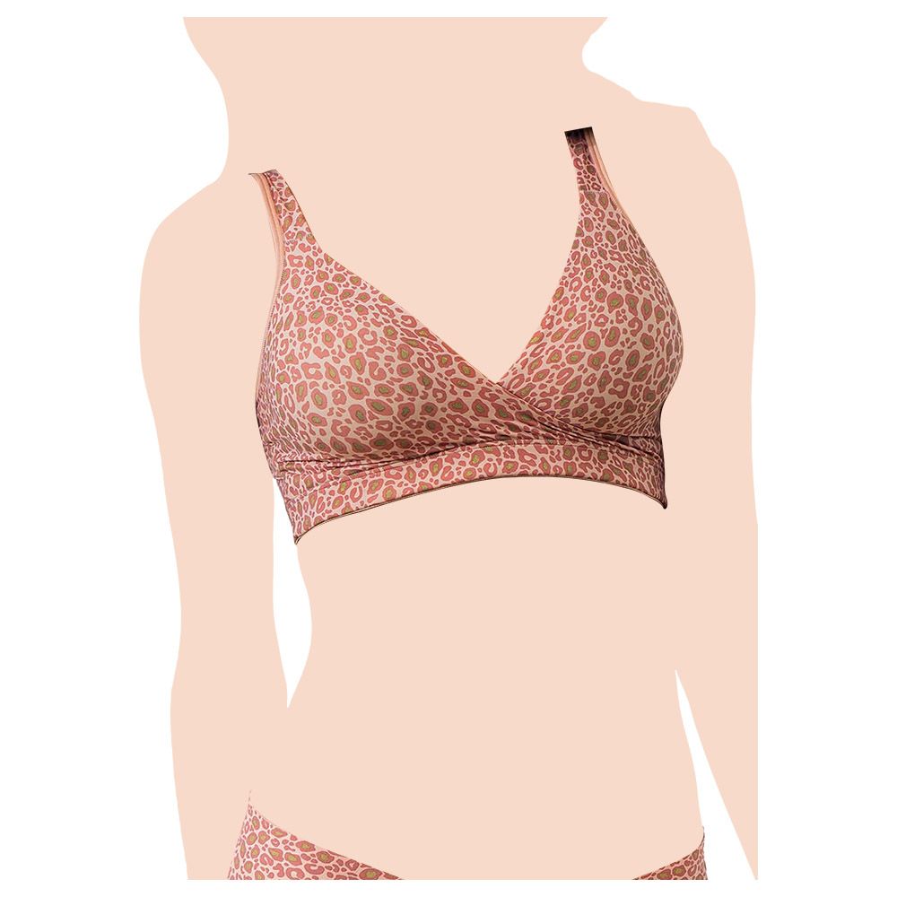 Mums & Bumps - Leonisa Supersoft Crossover Nursing Sleep Bra - Pink