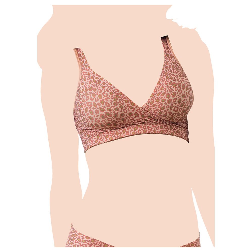 Mums & Bumps - Leonisa Supersoft Crossover Nursing Sleep Bra - Pink