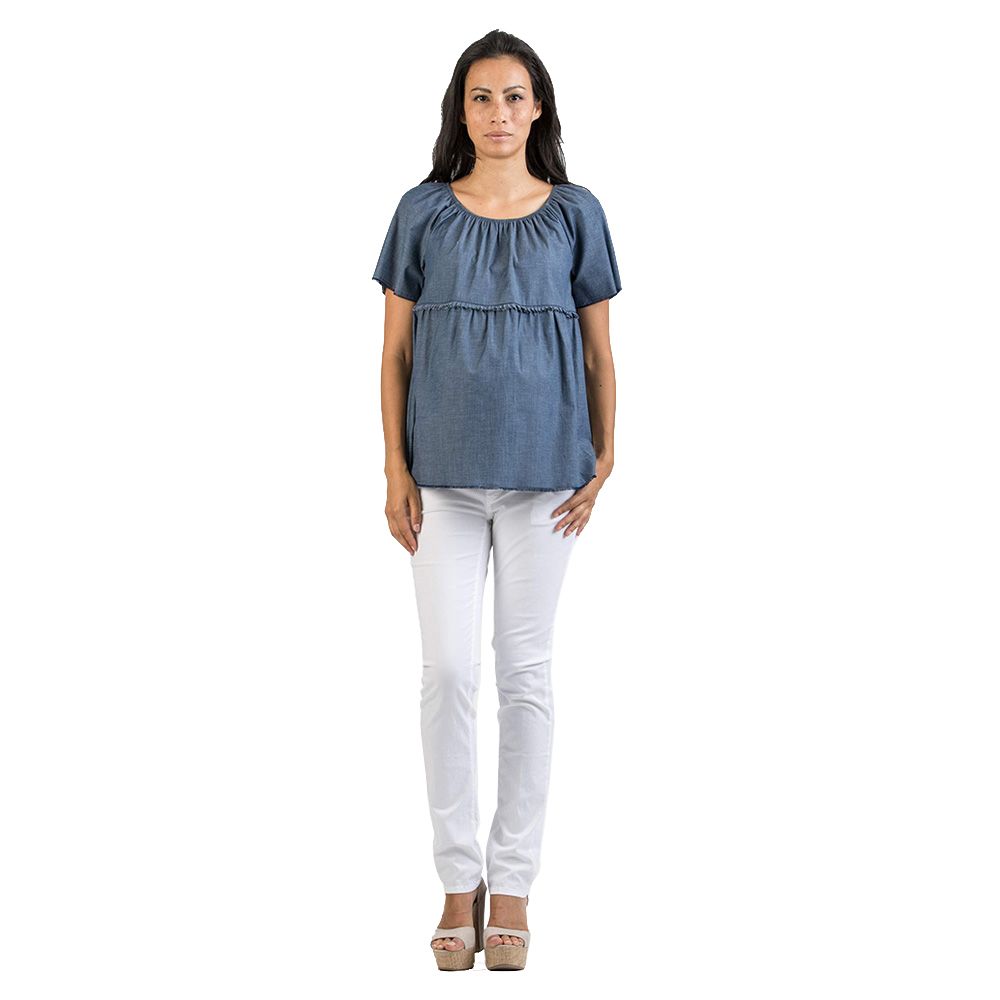 Mums & Bumps - Attesa Denim Maternity Top - Blue