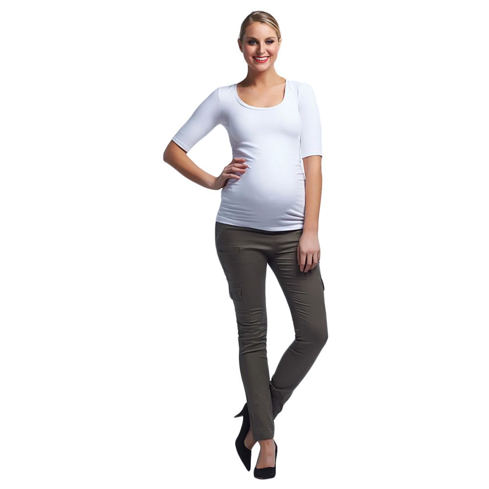 Mums & Bumps - Soon Hoolihan Cargo Skinny Maternity Pant - Khaki