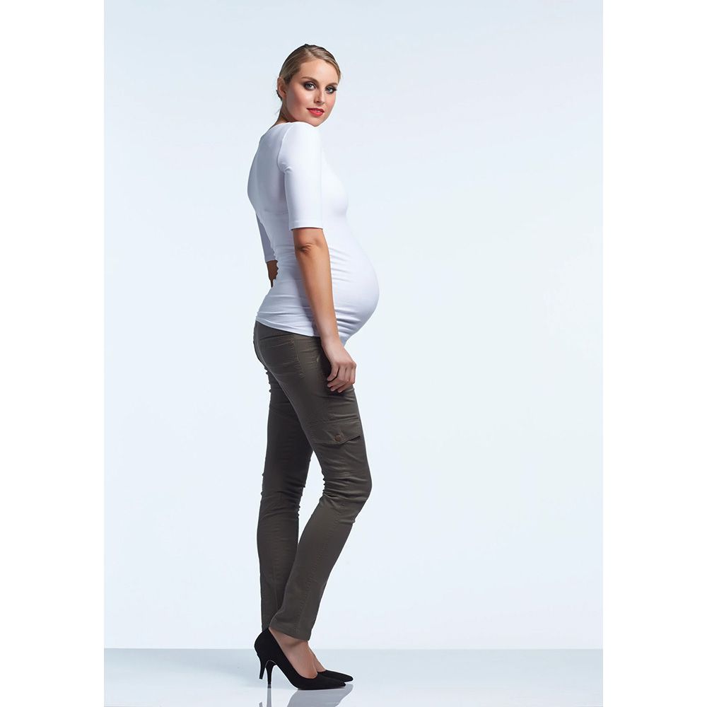 Mums & Bumps - Soon Hoolihan Cargo Skinny Maternity Pant - Khaki