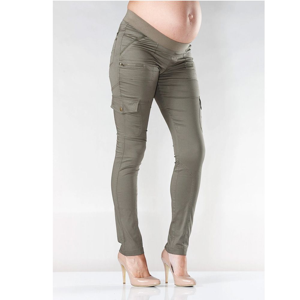 Mums & Bumps - Soon Hoolihan Cargo Skinny Maternity Pant - Khaki